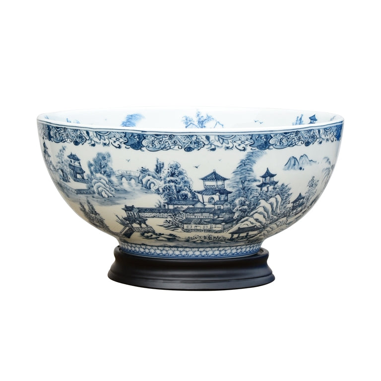 B/W Pocelain Chinoiserie bowl