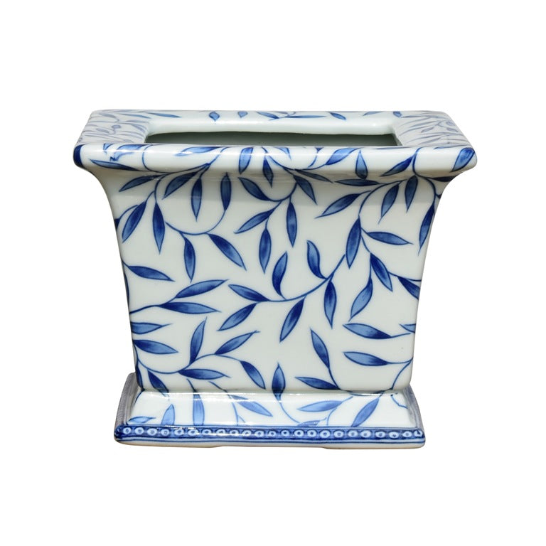 Blue Leaf Square Planter