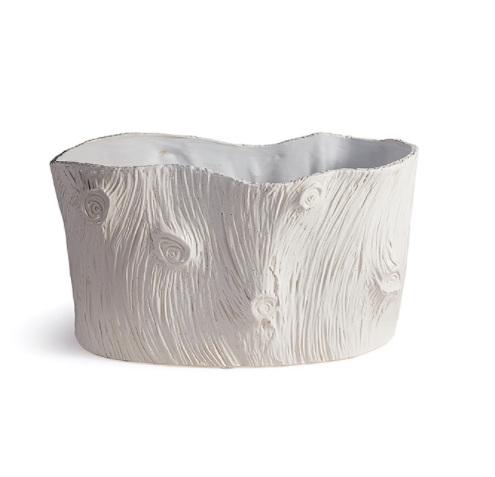 MODERN FAUX BOIS OVAL POT