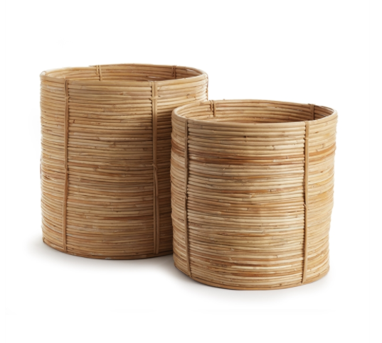 CANE RATTAN ROUND TREE BASKETS