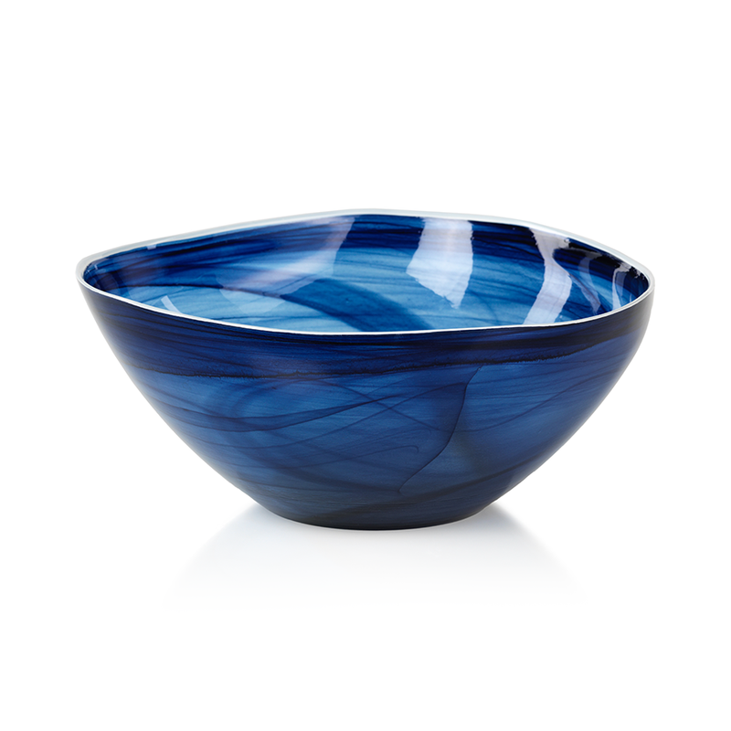 Monte Carlo Alabaster Glass Bowl - Indigo