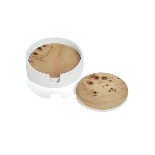 Round Burlwood Coasters