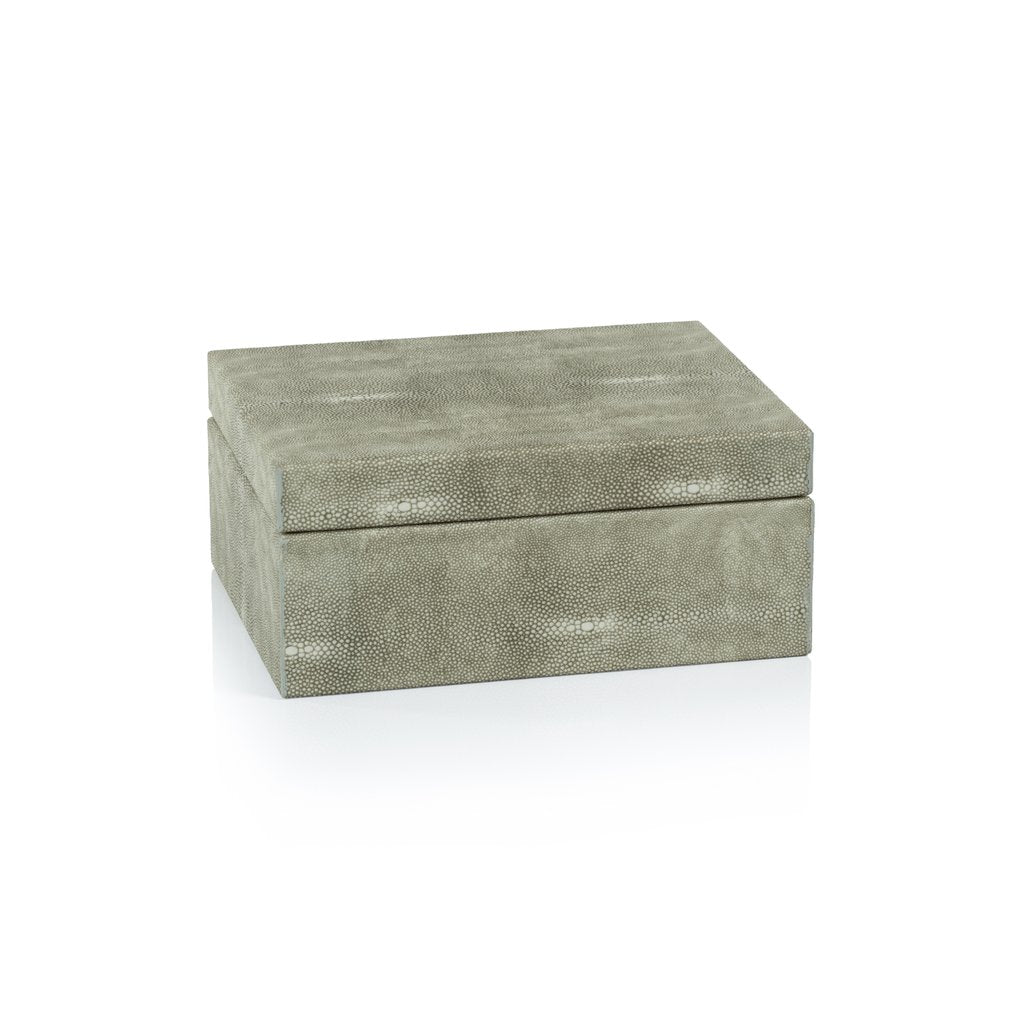 Moorea Shagreen Leather Box with Suede Interior - Small