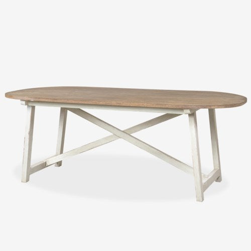 Hudson Table with White Trestle Base
