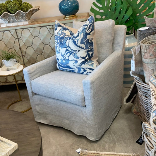 Lee Slipcovered Swivel chair