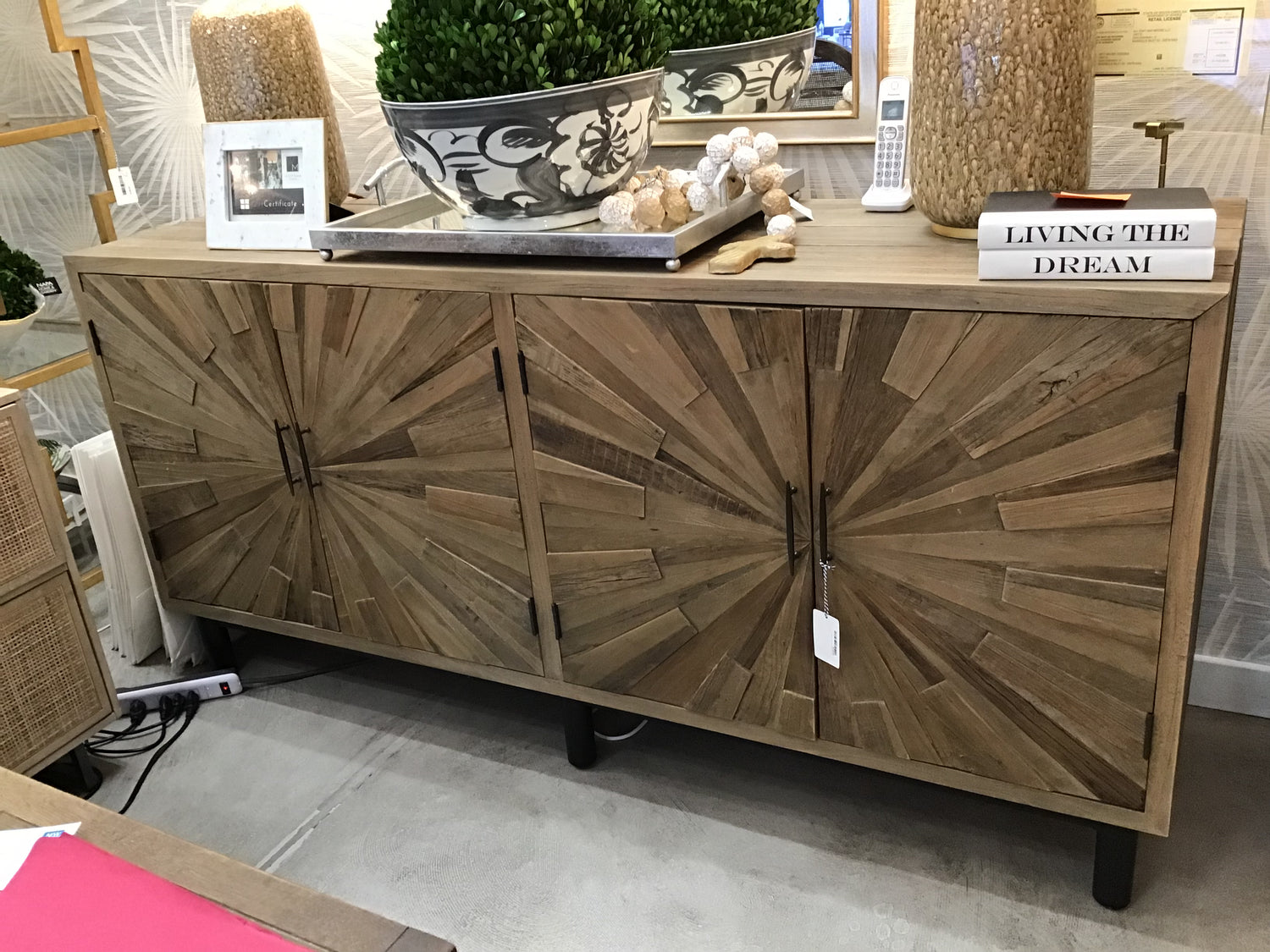 Reclaimed Elm Server  Starburst Inlay